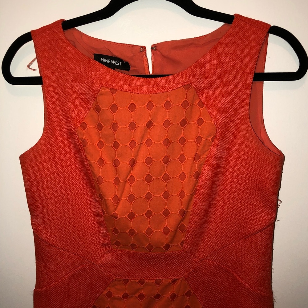 Orange Nine West Sz 2 Sheath Dress
